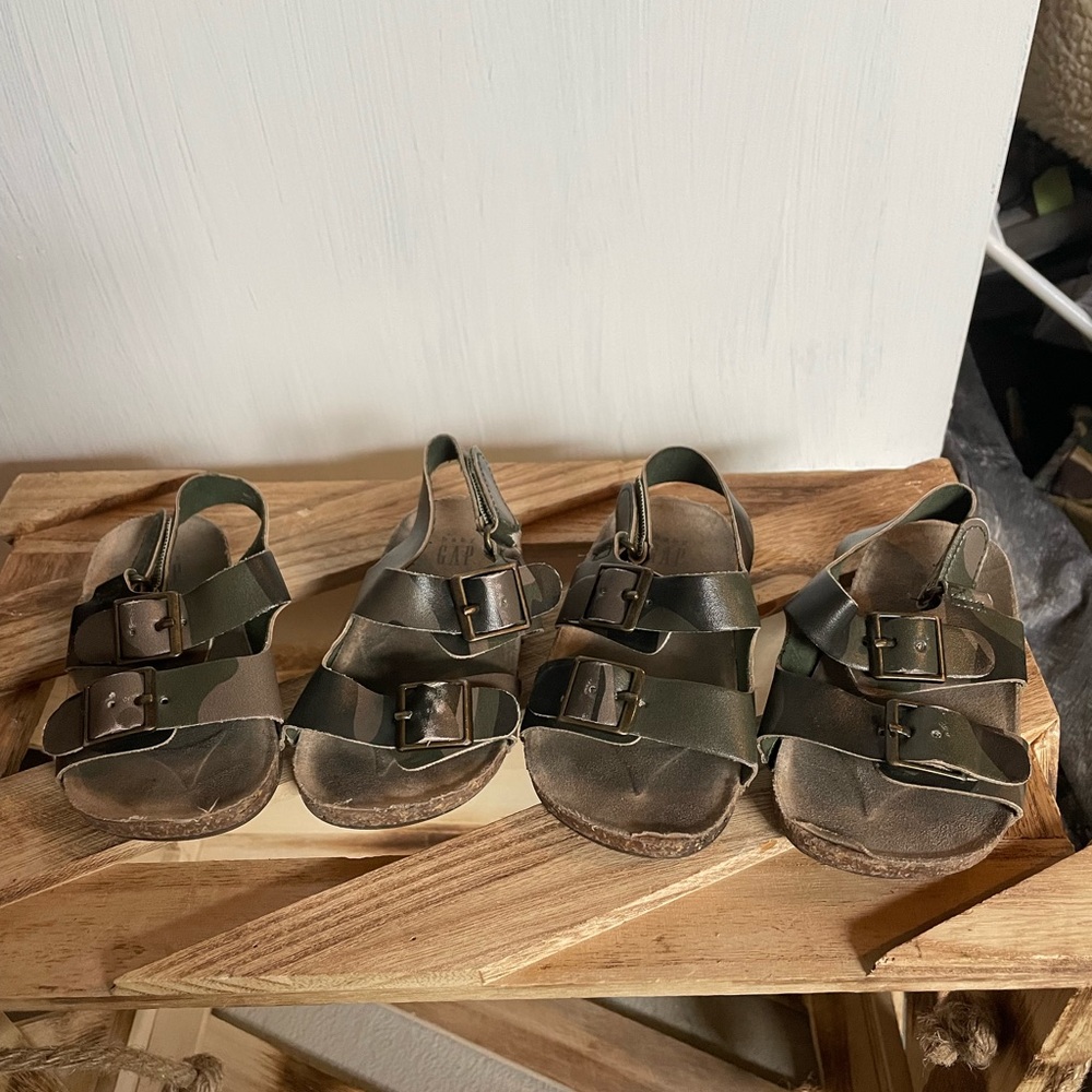 Gap 12-18 and 18-24 camo sandals